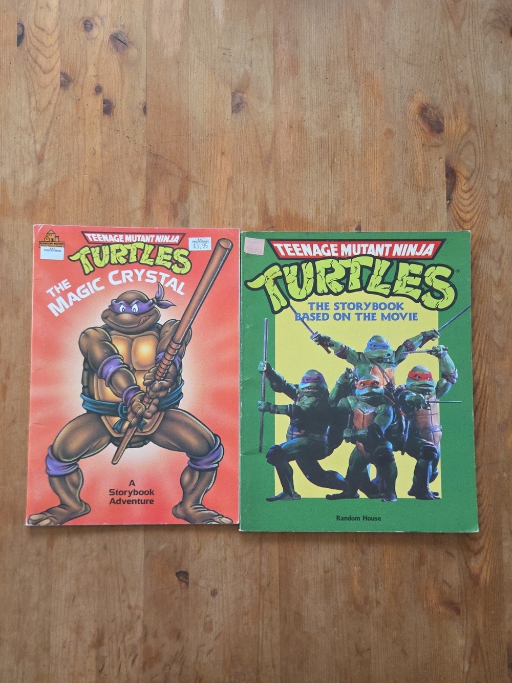 Vintage 1990 TMNT Storybook Set of 2 The Magic Crystal & Movie Book 90s Kid